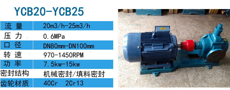 YCB-20/0.6圆弧齿轮泵